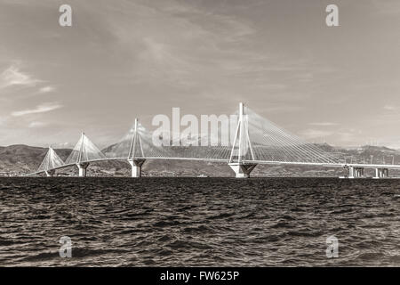 Rio - Antirio Hängebrücke, Patras, Griechenland Stockfoto