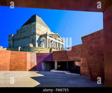 Der Schrein der Erinnerung, ein Kriegsdenkmal in Melbourne, Victoria, Kings Domain auf St Kilda Road. gebaut, die Toten zu ehren. Stockfoto