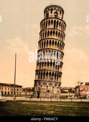 Der schiefe Turm, Pisa, Italien, Photochrome Print, um 1900 Stockfoto