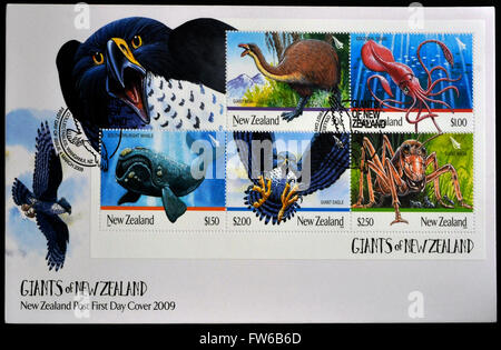 Neuseeland - CIRCA 2009: Briefmarken gedruckt in Neuseeland gewidmet, Giants of New Zealand, ca. 2009 Stockfoto
