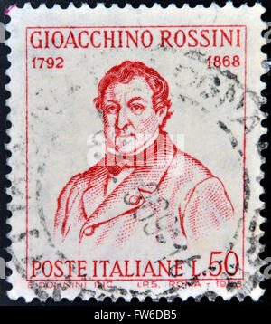 Italien - ca. 1968: Briefmarke gedruckt in Italien zeigt Gioacchino Rossini, ca. 1968 Stockfoto