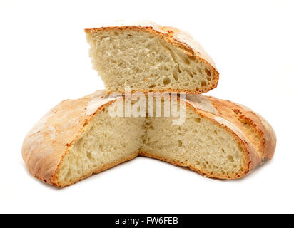 Laib Brot, das gebrochen Stockfoto