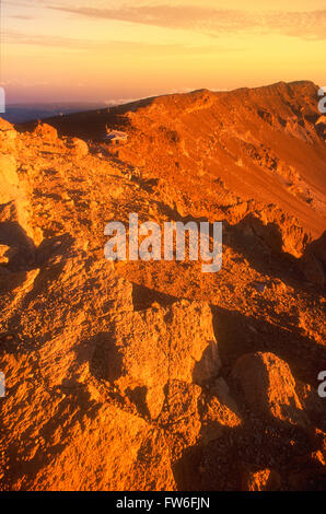 Rand des einen Vulkankrater, Haleakala National Park, Maui, Hawaii, Vereinigte Staaten von Amerika Stockfoto