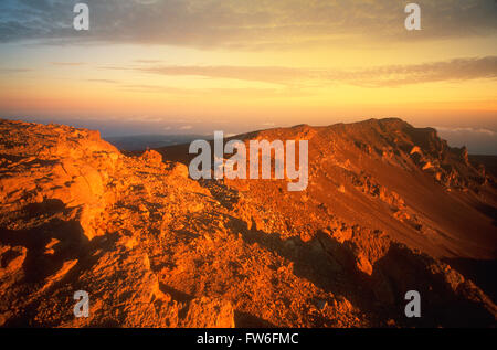 Rand des einen Vulkankrater, Haleakala National Park, Maui, Hawaii, Vereinigte Staaten von Amerika Stockfoto