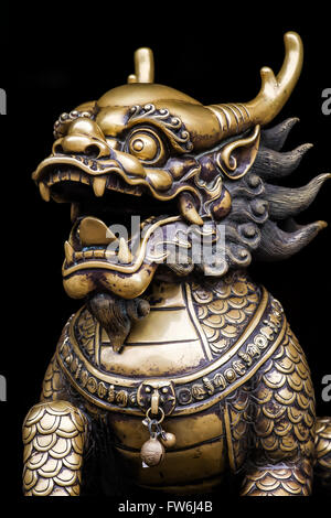 Der Wächter des Tores, chinesische Löwenstatue - Chengdu, China Stockfoto