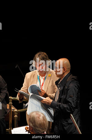 Qigang Chen, chinesischer Komponist geboren Shanghai, 1951. BBC Proms 2015, Prom 15. Royal Albert Hall, London. Stockfoto