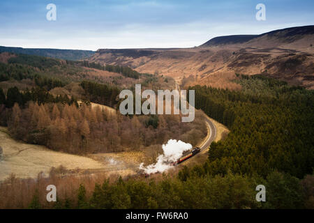 Dampfzug in den North York Moors National Park Stockfoto