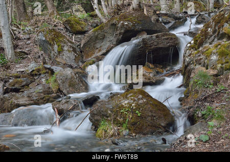 Schwall am Berghang Stockfoto