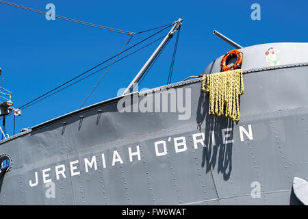 Detail der Liberty ship Jeremiah Obrien am Fishermans Wharf. Stockfoto