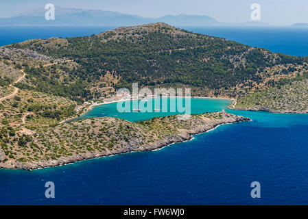 Golf von Panormitis Kloster Insel Symi Griechenland Stockfoto