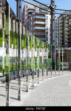 Gasholder Park Nr. 8 King's Cross, London, England Stockfoto