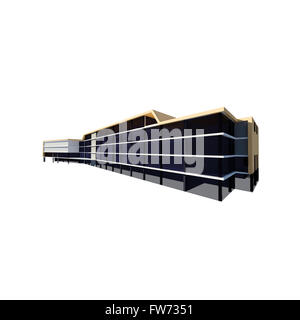 3D Render des konzeptionellen Comercial aufbauend auf weiß Stockfoto