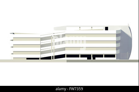 Konzept der multi-Storey Car park 3d isoliert auf weiss Stockfoto