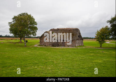 Alte Leanach-Hütte auf dem Schlachtfeld von Culloden Stockfoto