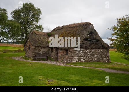 Alte Leanach-Hütte auf dem Schlachtfeld von Culloden Stockfoto