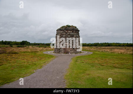 Schlachtfeld von Culloden Memorial cairn Stockfoto