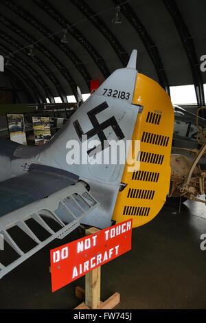 Nahaufnahme von der Rute Insignia auf ein WWII deutsche Focke Wulf 190 in der Military Aviation Museum in Virginia Beach. Stockfoto