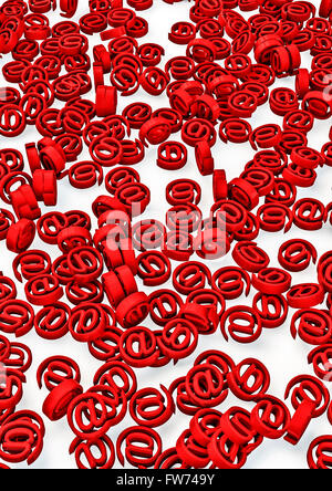 Mailen Sie Hintergrund / 3D-Render e-Mail-Symbole Stockfoto