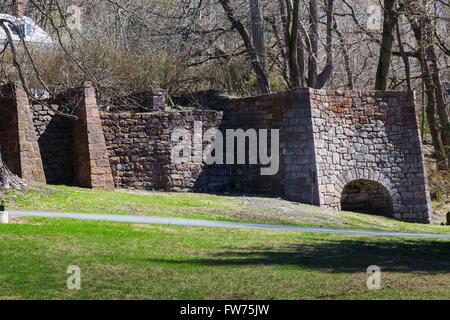 Rösten Ofen bei Cornwall Ofen im Einsatz 1742 bis 1883, National Historic Landmark, Lebanon County, Pennsylvania, USA. Stockfoto