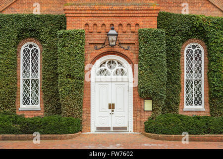 Kapelle Tür, Washington and Lee University, Lexington, Shenandoah Valley, Virginia, USA. Stockfoto