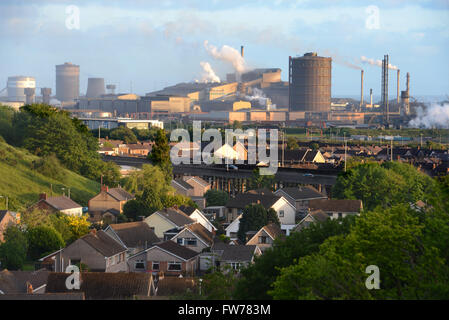 Das Stahlwerk an Port Talbot, South Wales Stockfoto