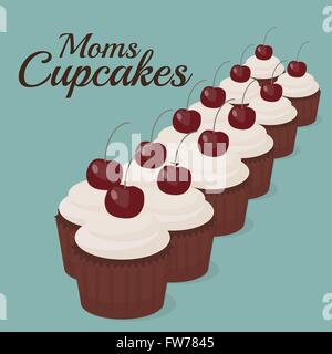 Süße Cupcakes mit text Stock Vektor