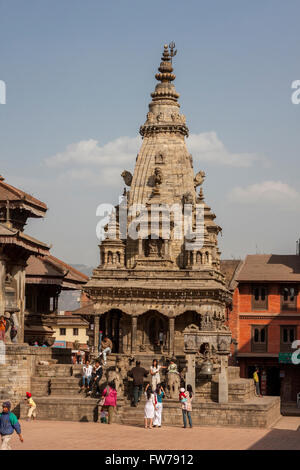 Bhaktapur, Nepal.  Durbar Square, Vatsala Durga Tempel zerstört in dem Erdbeben im April 2015. Stockfoto