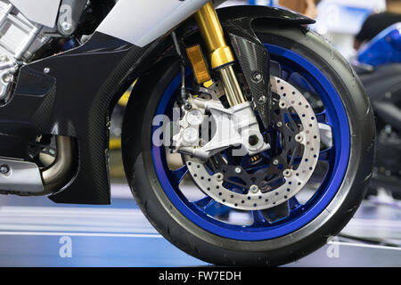 Der modernen Motorrad Vorderrad Scheibenbremse Stockfoto
