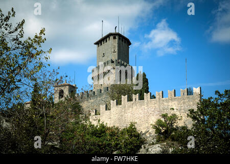 San Marino, Republik San Marino - 10. Oktober 2012: Turm Guaita, Rocca Turm oder erste Turm Stockfoto