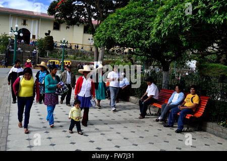 "La Samaritana Square" in HUANCABAMBA. Abteilung von Piura. Peru Stockfoto