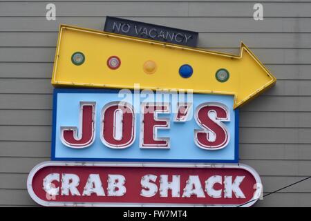 Joes Crab Shack-Shop-Logo auf ein Geschäft in Maryland. Stockfoto