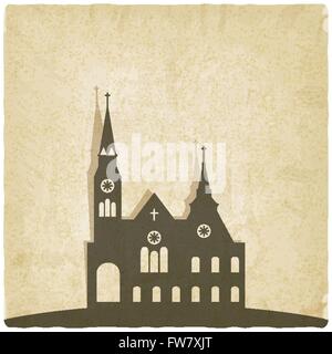 Katholische Kirche alt Hintergrund - Vektor-Illustration. EPS 10 Stock Vektor