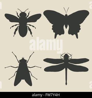 Insekten-Icon-Set - Vektor-Illustration. EPS 8 Stock Vektor