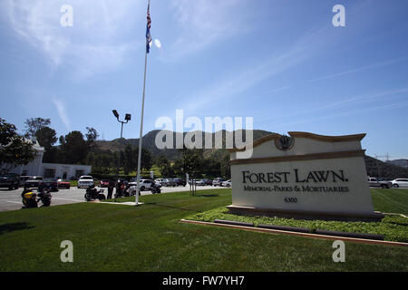 Berühmtheit, die letzten Ruhestätten - Forest Lawn Memorial Park & Leichenhallen Featuring: allgemeine anzeigen wo: Glendale, Kalifornien, USA als: 1. März 2016 Stockfoto
