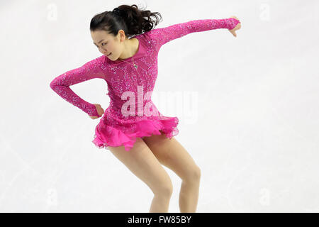 Boston, Massachusetts, USA. 31. März 2016. Mao Asada (JPN) Eiskunstlauf: Mao Asada Japans Schlittschuhe in der Frauen Kurzprogramm bei Tag 4 der ISU World Figure Skating Championships 2016 im TD Garden am 31. März 2016 in Boston, Massachusetts, USA. Bildnachweis: AFLO/Alamy Live-Nachrichten Stockfoto