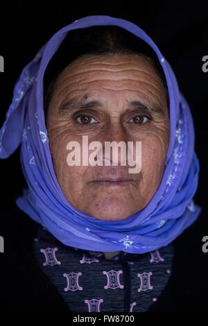 Jesidisch Minderheit, die den Völkermord in Sindschar Bergen aug 2015 geflohen Leben jetzt im Flüchtlingslager Ashdi, Nordirak Stockfoto