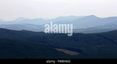 Luftaufnahme des Windparks, Schottland Stockfoto