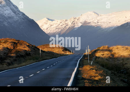 Straße nach Glen Coe, Schottland Stockfoto