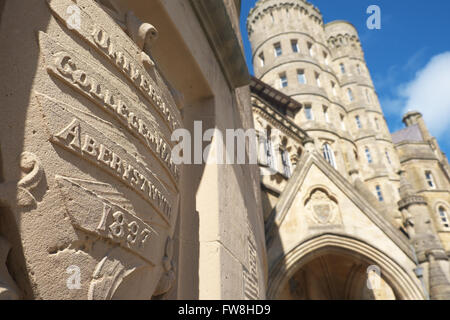 Aberystwyth Wales University College of Wales alten Hauseingang eröffnet im Jahre 1897 Stockfoto