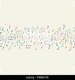 Musiknoten nahtlose Grenze Stock Vektor