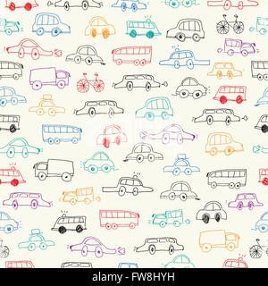 Car doodles. Seamless pattern Stock Vektor