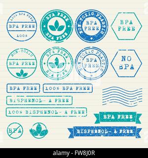 Bisphenol-A Briefmarken Satz Stock Vektor