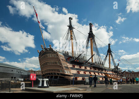 HMS Victory in Portsmouth Historic Dockyard, Großbritannien. Stockfoto