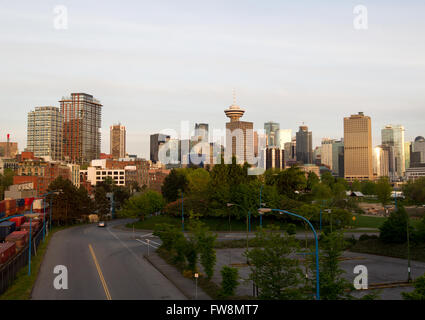 Downtown Vancouver, b.c., bei Sonnenaufgang auf Samstag, 9. Mai 2015. Stockfoto