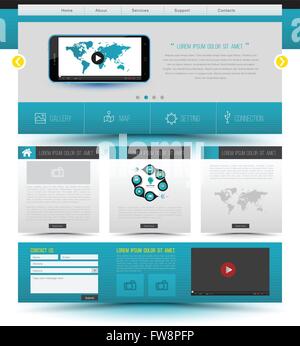 Website-Template-Design. Smartphone-Konzept-Technologie. Vektor-Illustration. Stock Vektor