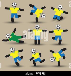 Fußball Spieler Silhouetten. Vektor-Illustration. Einsatz für den Fußball-Sport. Stock Vektor