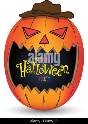 Happy Halloween-Kürbis. Vektor-Illustration. Stock Vektor