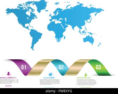 abstrakt geschwungene Wellen Band, Vektor-Illustration für Business-Konzept, Seminare, Präsentation von Daten, Web-Element und drucken. Stock Vektor