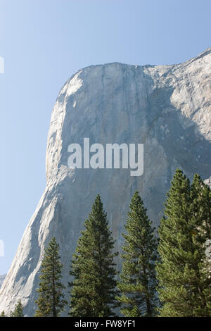 Yosemite Nationalpark, Kalifornien, USA, El Capitan zeigt eine vertikale Felsformation von 3000ft. Stockfoto