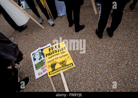 Sonntag, 20. März 2016, Washington, DC USA: Anti-israelische Demonstranten Kundgebung vor dem weißen Haus gegen AIPAC - USA Stockfoto